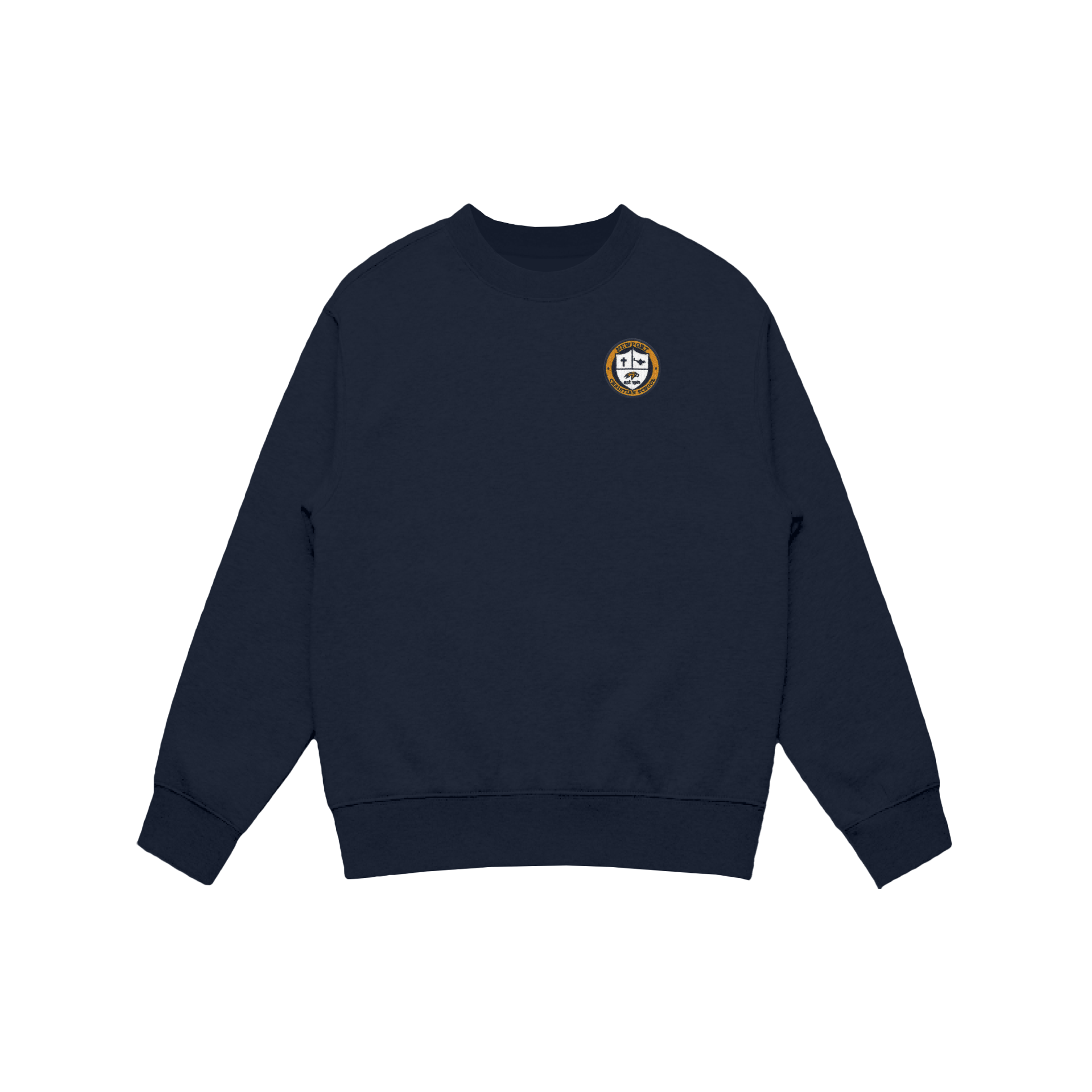 YOUTH EMBROIDERED CREST CREWNECK